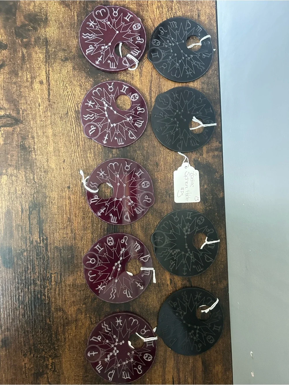 Astrology Zodiac Wall Decor Set - Burgundy and Black options